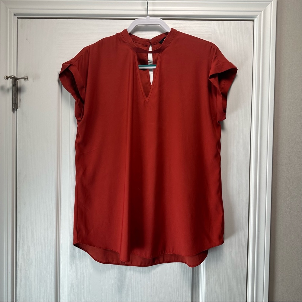 Express Rust Orange Cutout Blouse - Large